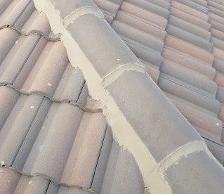 Repointed hip on a roof