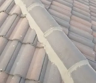 Repointed hip on a roof